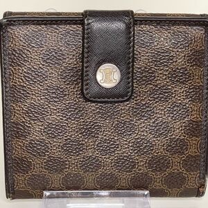 CELINE Macadam Triomphe Folded Wallet Brown Vintage